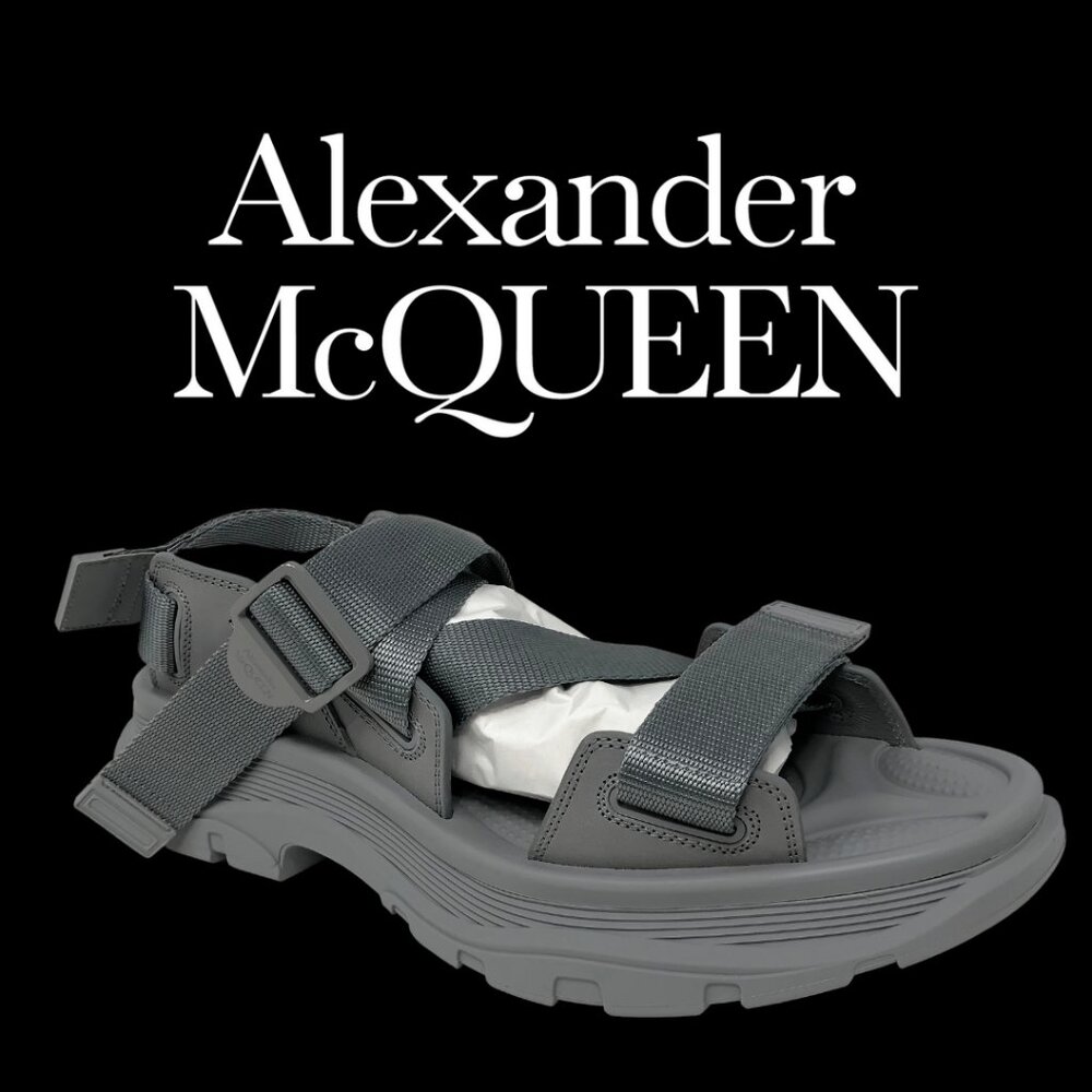 NWB Men's ALEXANDER McQUEEN Leather Tread Sandal, Size 11, Melange